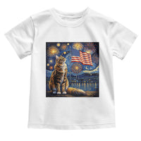 Patriotic Starry Night Cat Toddler T Shirt Cat Lover Gift