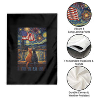 Starry Night Cat Patriotic American Pride Garden Flag