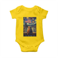 Starry Night Cat Patriotic American Pride Baby Onesie