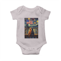 Starry Night Cat Patriotic American Pride Baby Onesie