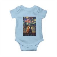 Starry Night Cat Patriotic American Pride Baby Onesie