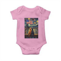 Starry Night Cat Patriotic American Pride Baby Onesie