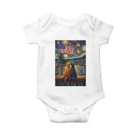 Starry Night Cat Patriotic American Pride Baby Onesie
