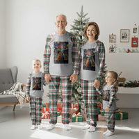 Starry Night Cat Patriotic American Pride Plaid Pajama Set
