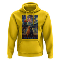 Starry Night Cat Patriotic American Pride Hoodie