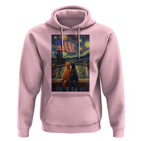 Starry Night Cat Patriotic American Pride Hoodie