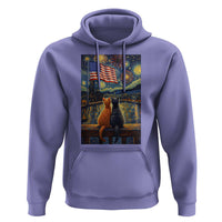 Starry Night Cat Patriotic American Pride Hoodie