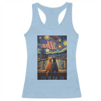 Starry Night Cat Patriotic American Pride Racerback Tank Top