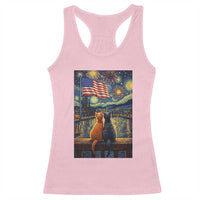 Starry Night Cat Patriotic American Pride Racerback Tank Top