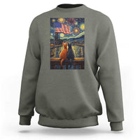 Starry Night Cat Patriotic American Pride Sweatshirt