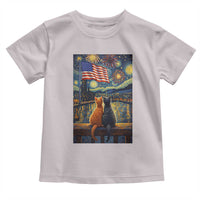 Starry Night Cat Patriotic American Pride Toddler T Shirt