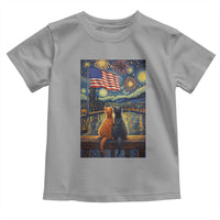 Starry Night Cat Patriotic American Pride Toddler T Shirt