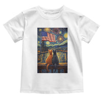Starry Night Cat Patriotic American Pride Toddler T Shirt