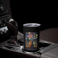 Starry Night Cat Patriotic American Pride Tumbler Cup