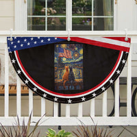 Starry Night Cat American Pride Patriotic Fan Flag Kitten Lover