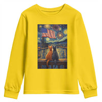 Starry Night Cat Patriotic American Pride Youth Sweatshirt