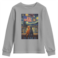 Starry Night Cat Patriotic American Pride Youth Sweatshirt
