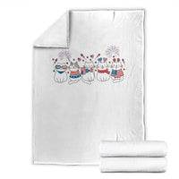 Patriotic Cat Lover Gift Throw Blanket America 250 Anniversary