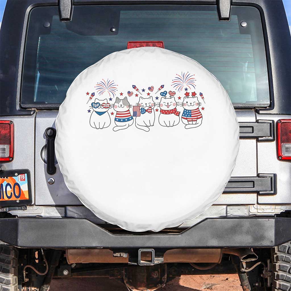 Patriotic Cat Lover Gift Spare Tire Cover America 250 Anniversary