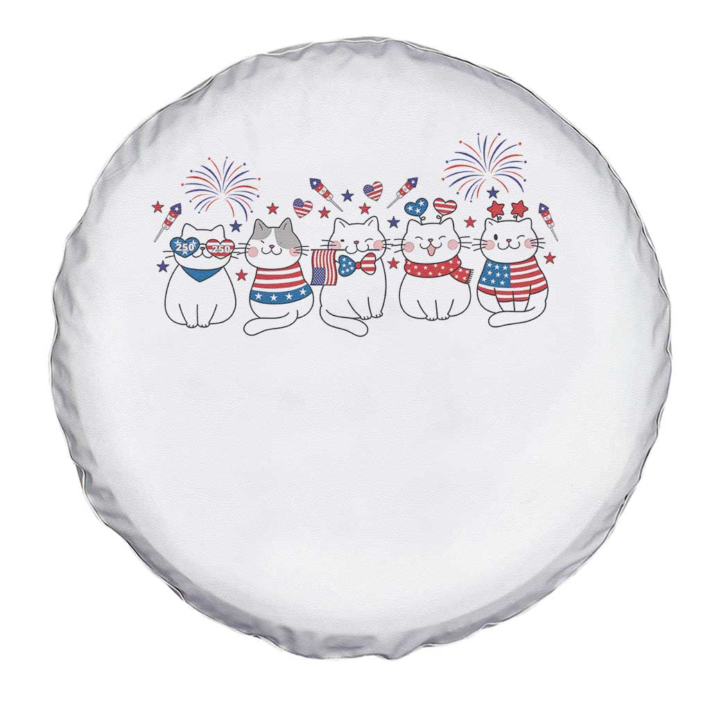 Patriotic Cat Lover Gift Spare Tire Cover America 250 Anniversary