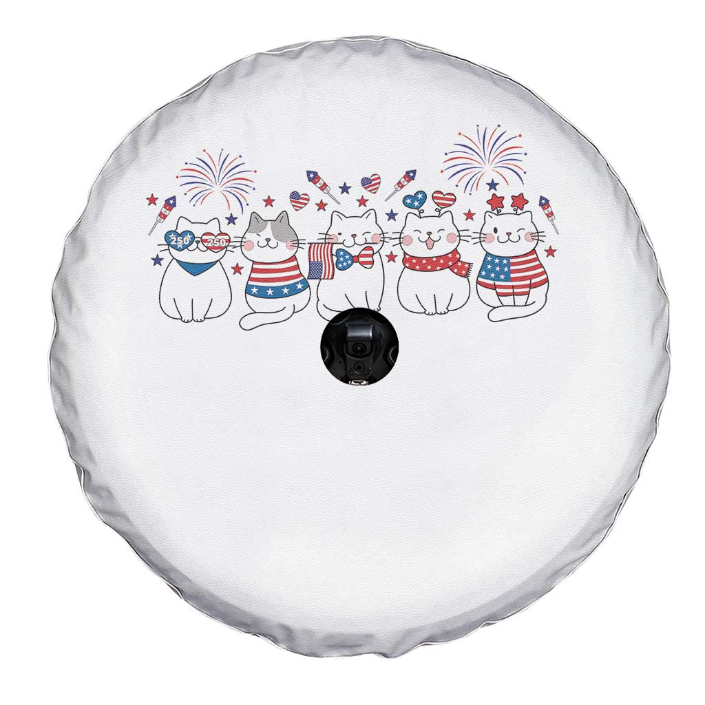 Patriotic Cat Lover Gift Spare Tire Cover America 250 Anniversary