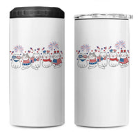 Patriotic Cat Lover Gift 4 in 1 Can Cooler Tumbler America 250 Anniversary