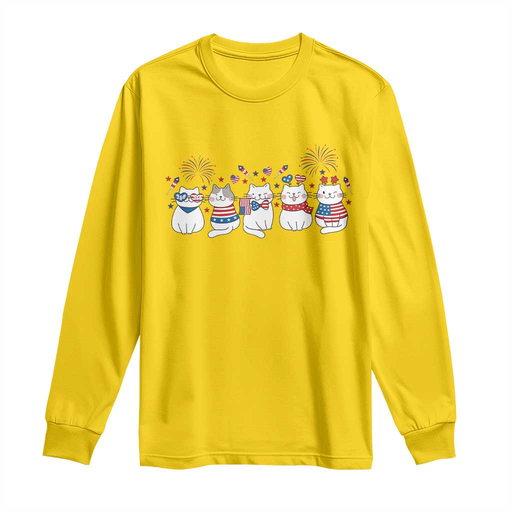 Patriotic Cat Lover Gift Long Sleeve Shirt America 250 Anniversary
