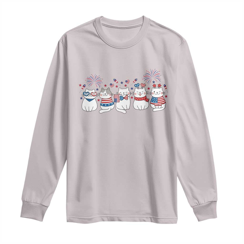 Patriotic Cat Lover Gift Long Sleeve Shirt America 250 Anniversary