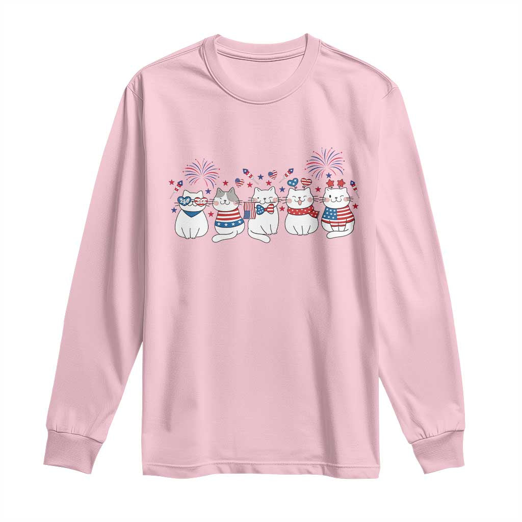 Patriotic Cat Lover Gift Long Sleeve Shirt America 250 Anniversary