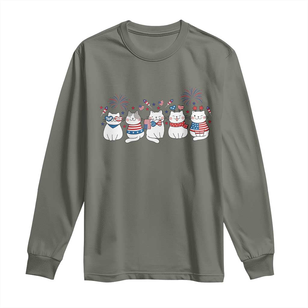 Patriotic Cat Lover Gift Long Sleeve Shirt America 250 Anniversary