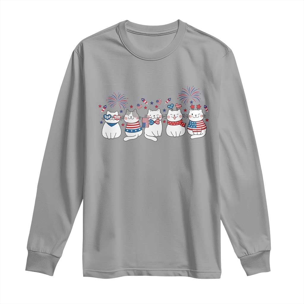 Patriotic Cat Lover Gift Long Sleeve Shirt America 250 Anniversary