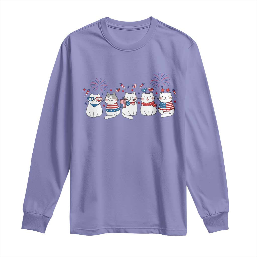 Patriotic Cat Lover Gift Long Sleeve Shirt America 250 Anniversary