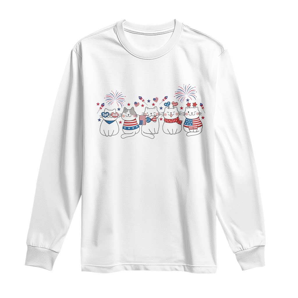 Patriotic Cat Lover Gift Long Sleeve Shirt America 250 Anniversary