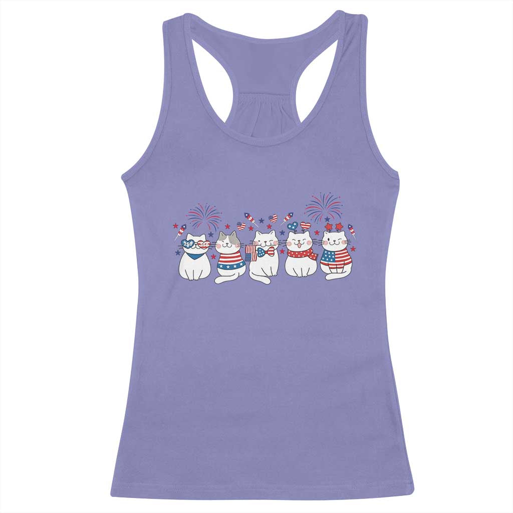 Patriotic Cat Lover Gift Racerback Tank Top America 250 Anniversary