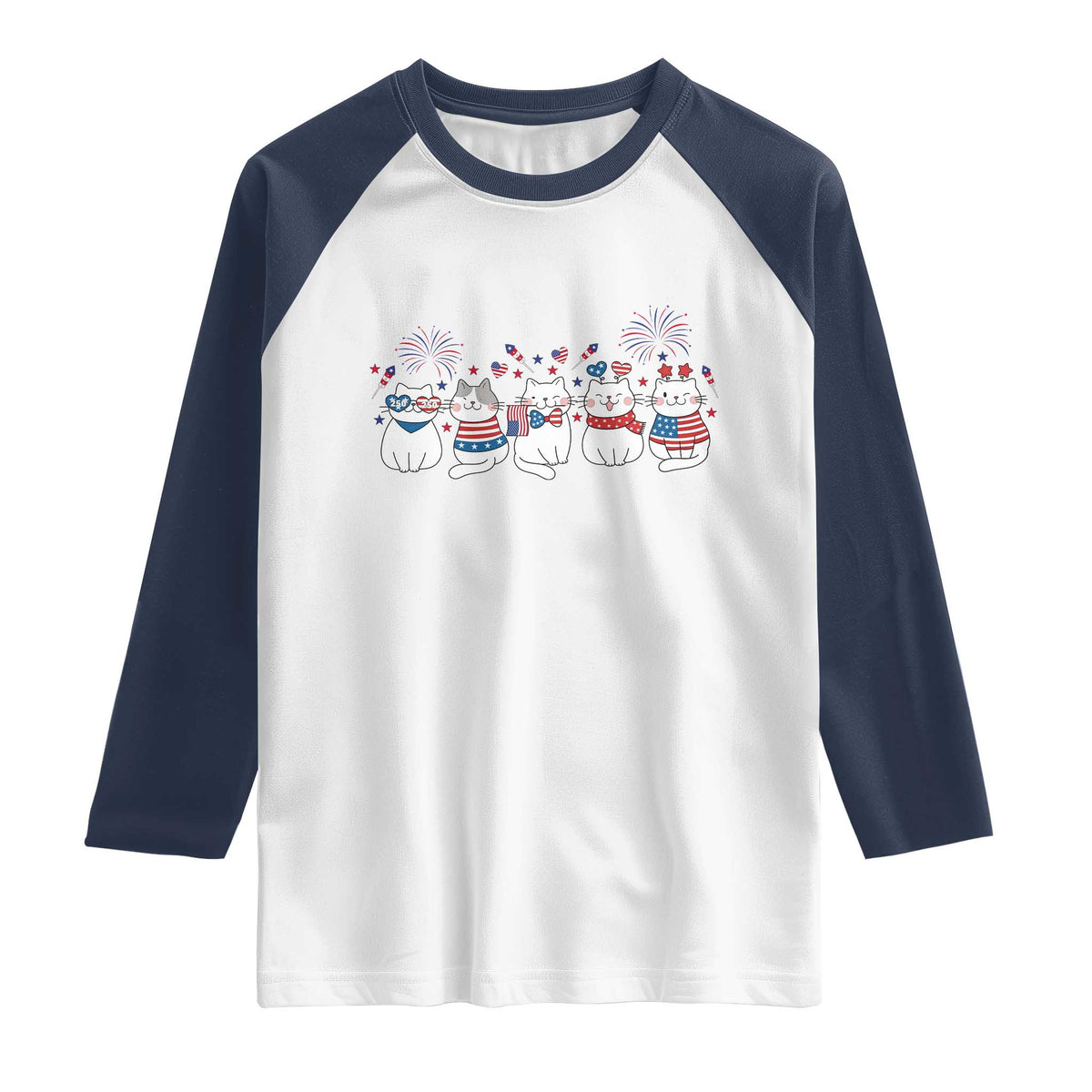 Patriotic Cat Lover Gift Raglan Shirt America 250 Anniversary