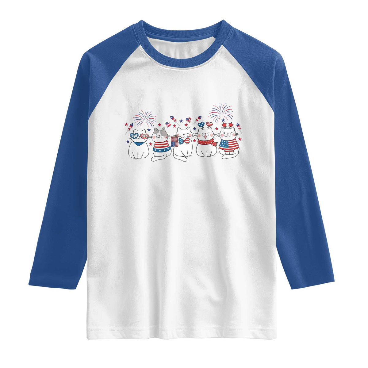 Patriotic Cat Lover Gift Raglan Shirt America 250 Anniversary