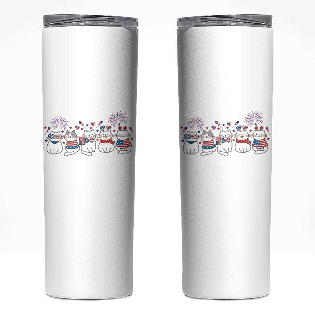 Patriotic Cat Lover Gift Skinny Tumbler America 250 Anniversary