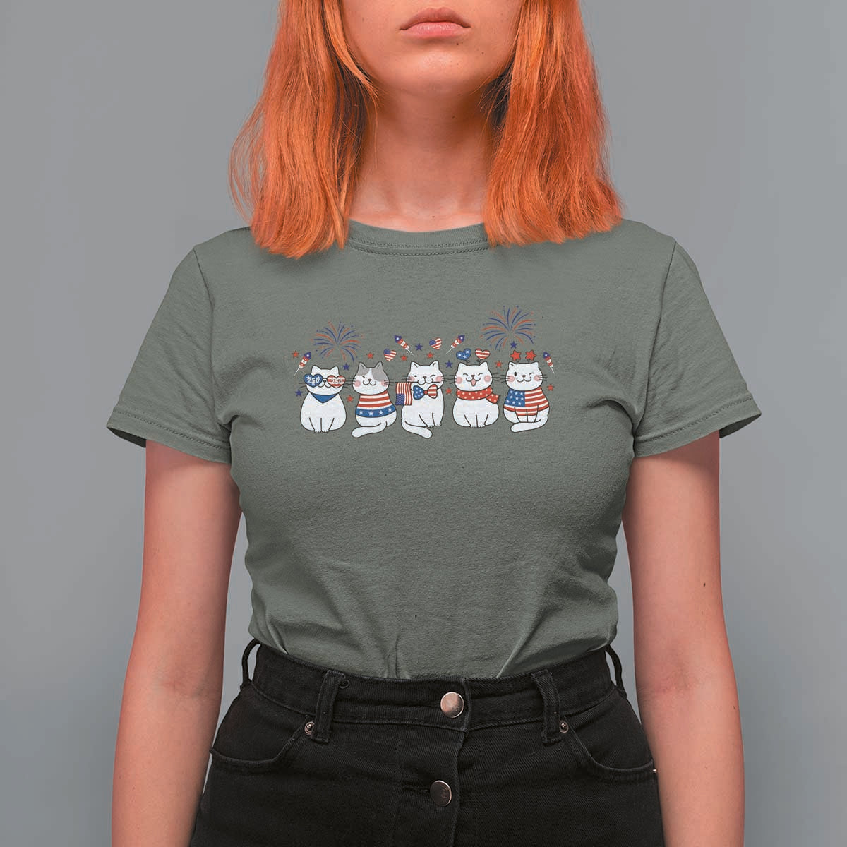 Patriotic Cat Lover Gift T Shirt For Women America 250 Anniversary