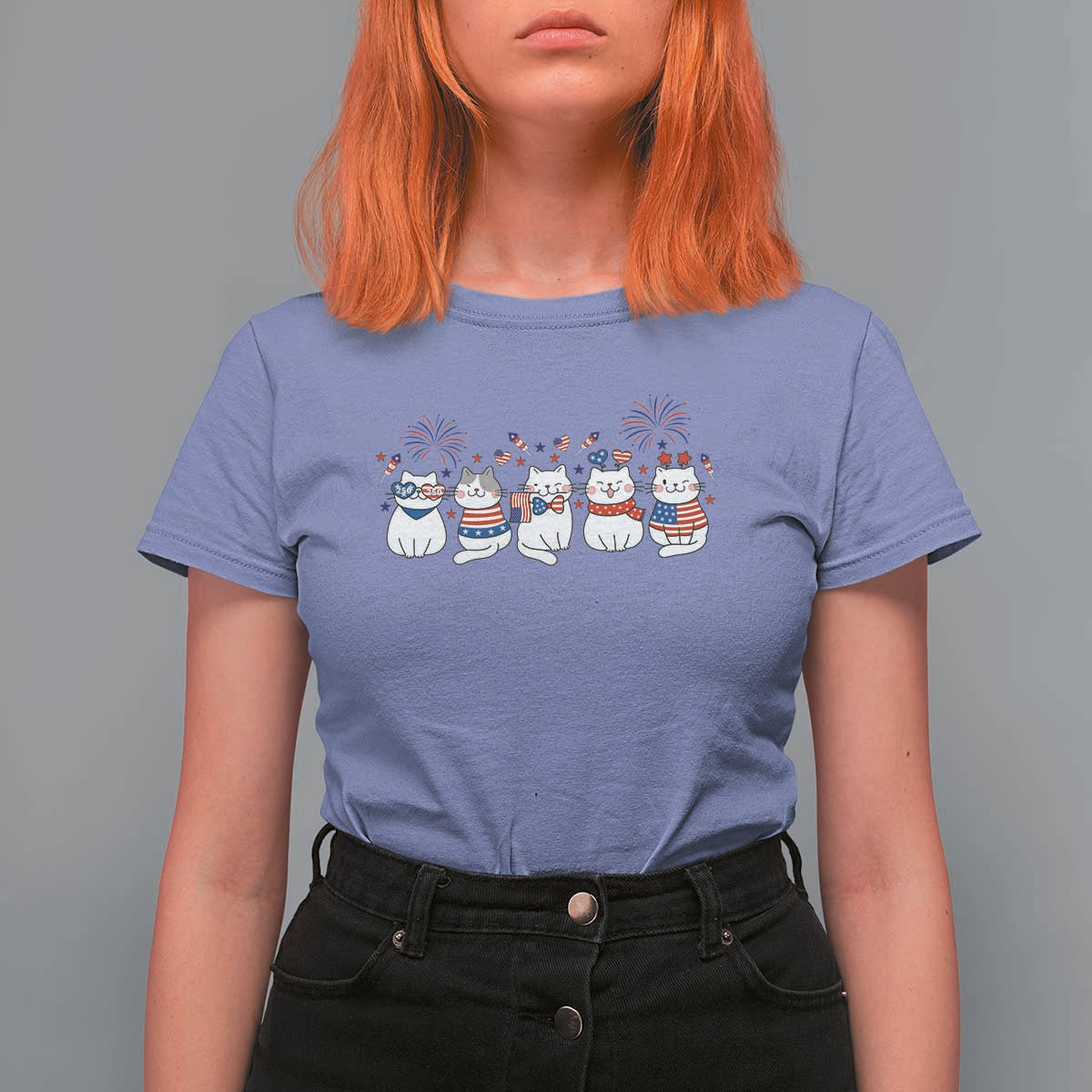 Patriotic Cat Lover Gift T Shirt For Women America 250 Anniversary
