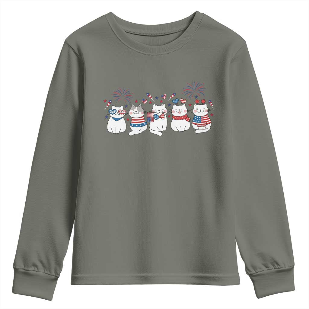 Patriotic Cat Lover Gift Youth Sweatshirt America 250 Anniversary