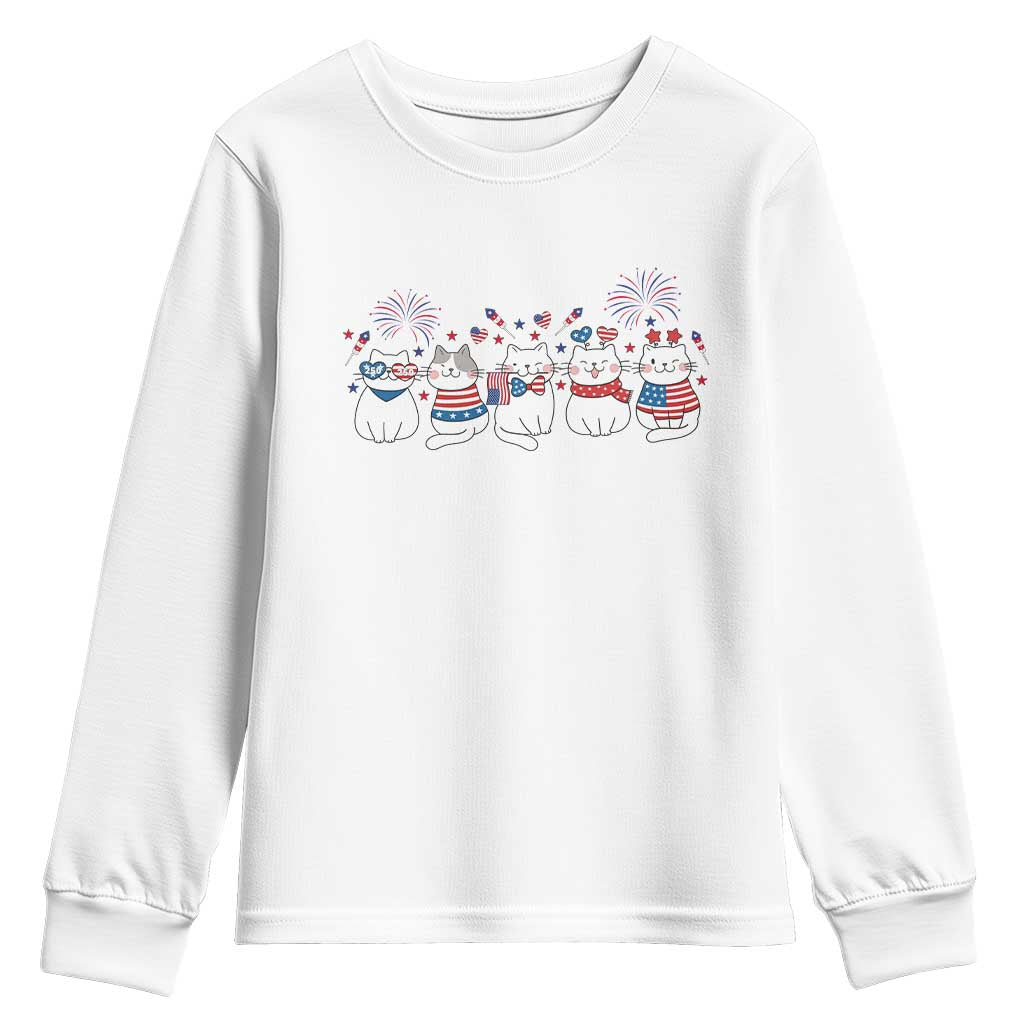 Patriotic Cat Lover Gift Youth Sweatshirt America 250 Anniversary