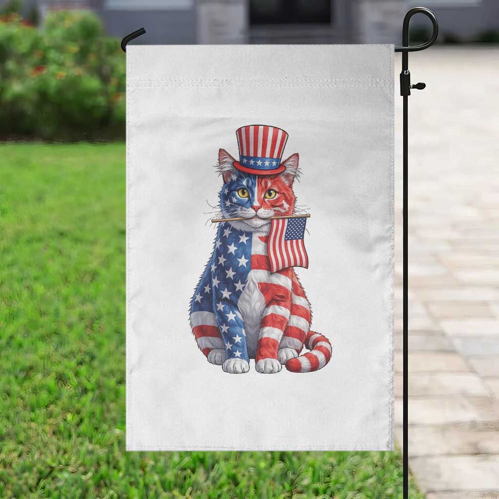 Proud American Cat Lover Garden Flag Patriotic Animal Lover Gift