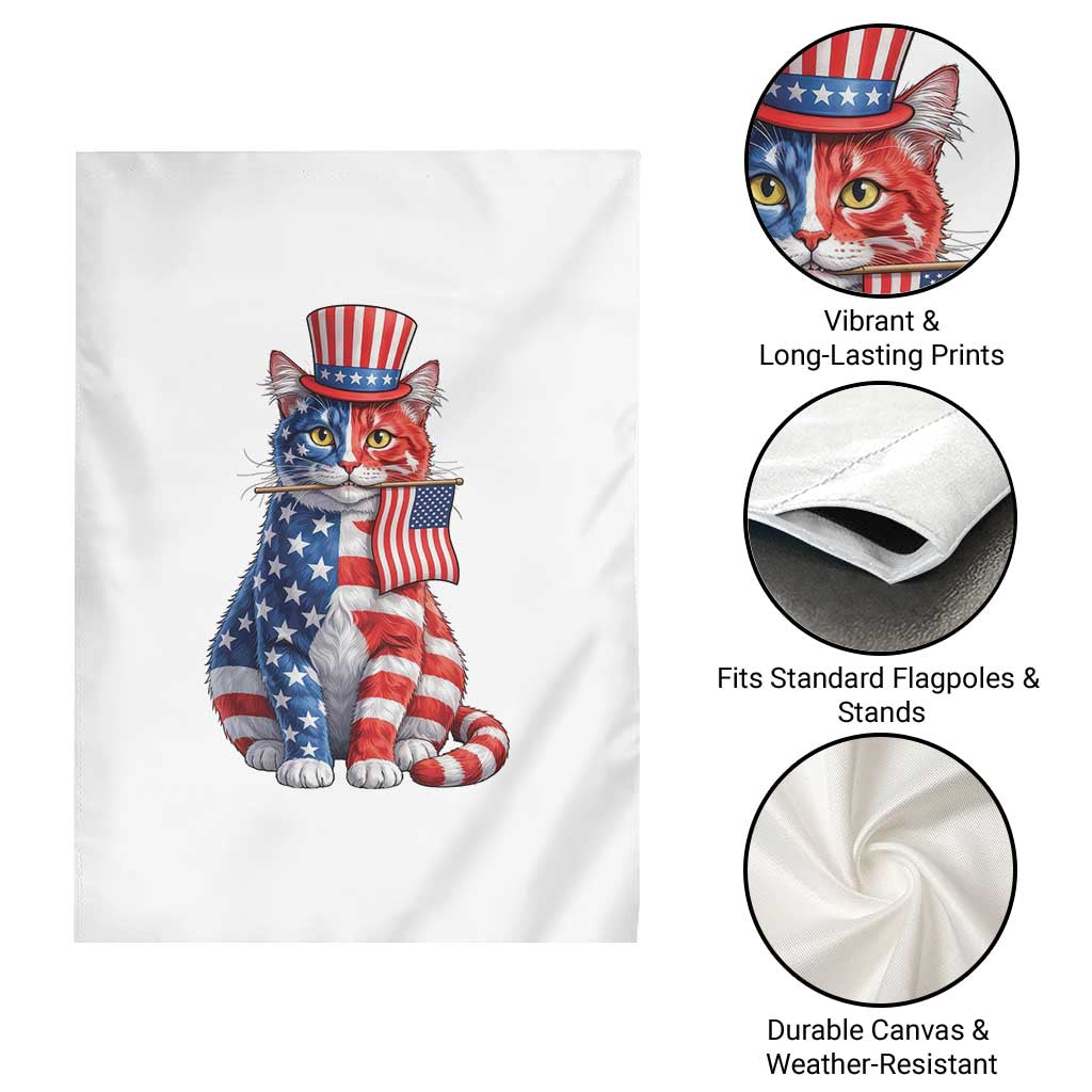 Proud American Cat Lover Garden Flag Patriotic Animal Lover Gift