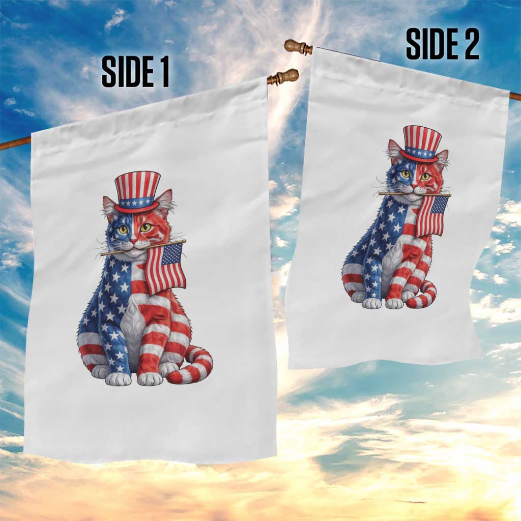 Proud American Cat Lover Garden Flag Patriotic Animal Lover Gift
