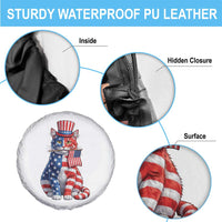 Proud American Cat Lover Spare Tire Cover Patriotic Animal Lover Gift