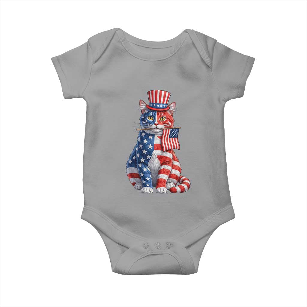 Proud American Cat Lover Baby Onesie Patriotic Animal Lover Gift