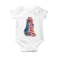 Proud American Cat Lover Baby Onesie Patriotic Animal Lover Gift