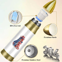 Proud American Cat Lover Bullet Tumbler Patriotic Animal Lover Gift