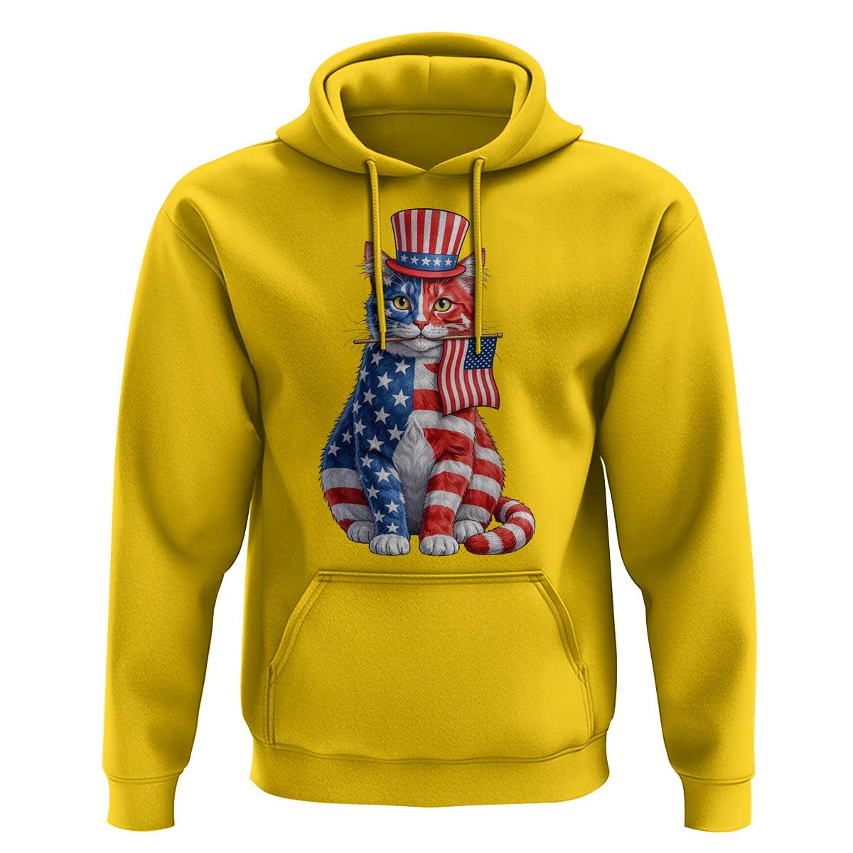 Proud American Cat Lover Hoodie Patriotic Animal Lover Gift