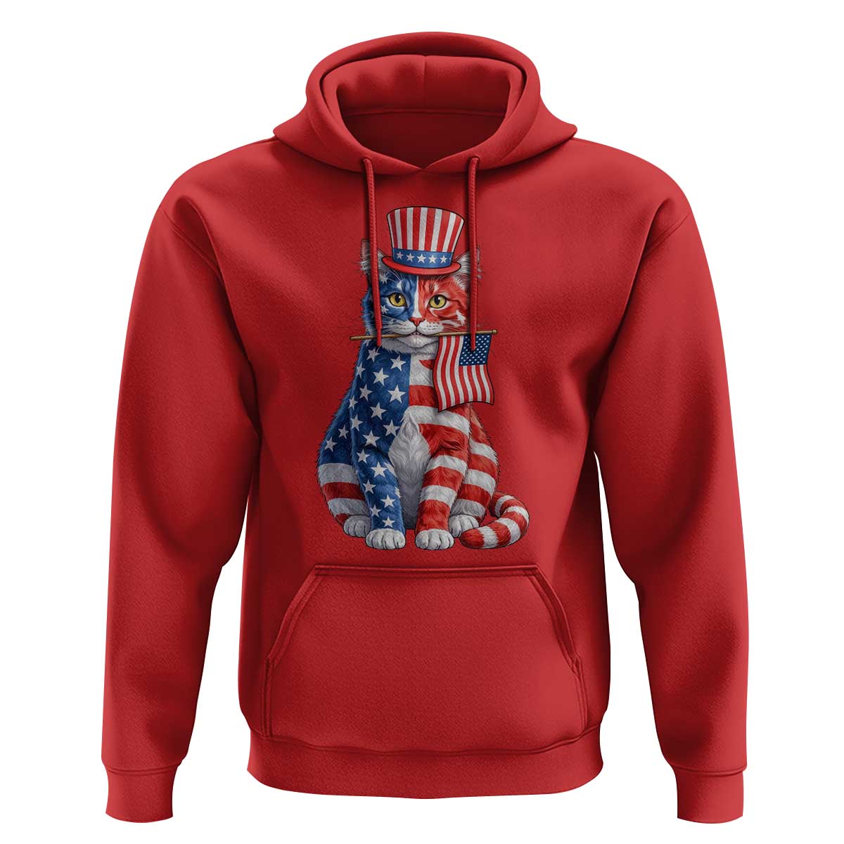 Proud American Cat Lover Hoodie Patriotic Animal Lover Gift